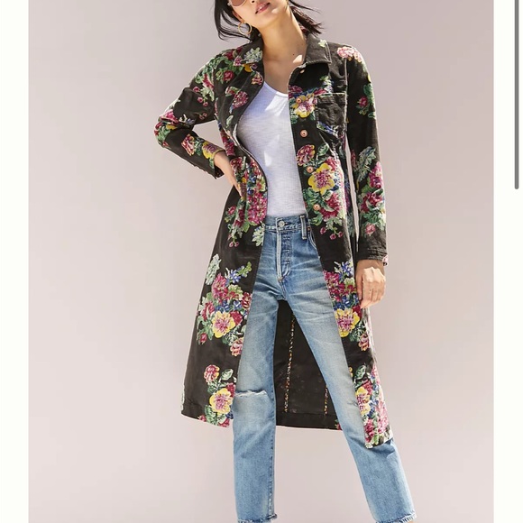 Anthropologie Jackets & Blazers - Anthropologie Ett Twa Gardenia Longline Jacket Corduroy Long Coat Womens 2